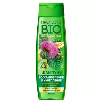 Шампунь прелесть био 400 мл восстановление и укрепление для поврежденных и сухих волос