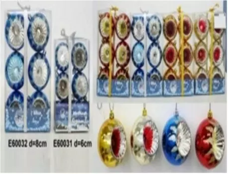 Шар елочный 6 см с выемкой в ассортименте е60031