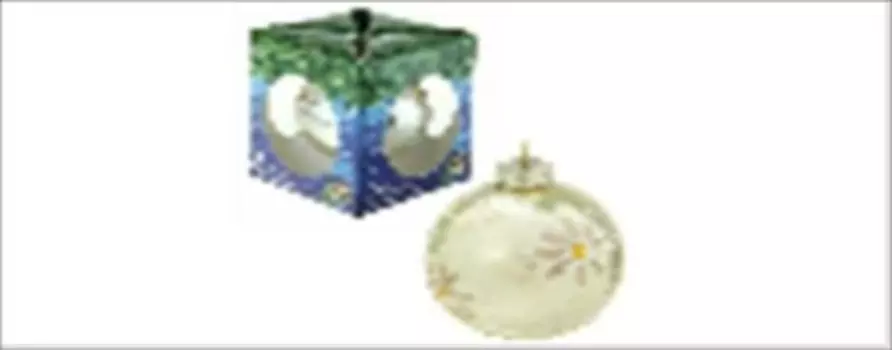 Шар елочный узоры синий 10 см стекло 2152224