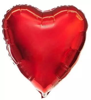 Шар сердце металлик красный 45см