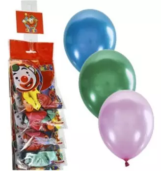 Шарики 9"/23 см металлик и перламутр ассорти 8 шт