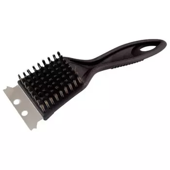 Щетка абразивная для очистки барбекю 20 см экос нержавеющая сталь пластиковая рукоятка 99