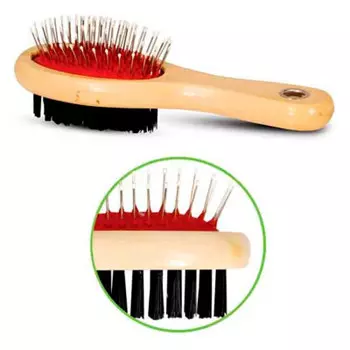 Щетка двухсторонняя с деревянной ручкой