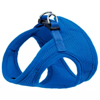 Шлейка мягкая Триол с поводком синяя обхват груди 40см поводок 1,5*120см