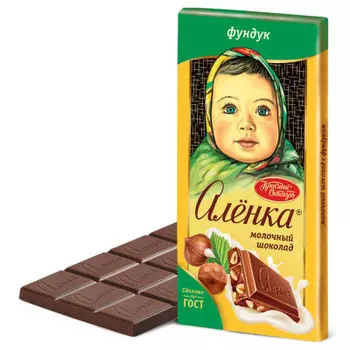 Шоколад Аленка 90г молочный с фундуком Красный Октябрь