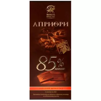Шоколад Априори 72г горький 85% кф Верность качеству