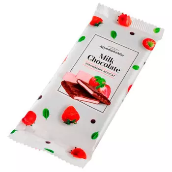 Шоколад милк шоколате 80 г молочный с клубничной нугой коммунарка