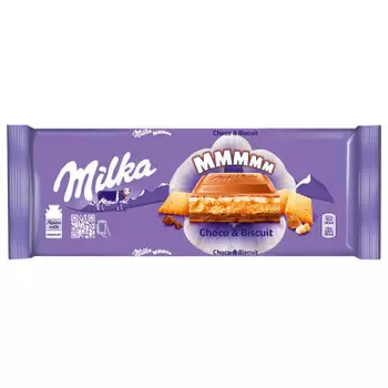 Шоколад Milka 300 г молочный с шоколадной начинкой и печеньем крафт