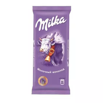 Шоколад Milka 90 г молочный с альпийским молоком крафт