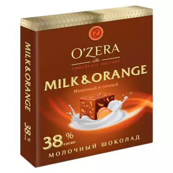 Шоколад Ozera 90г молочный с апельсином порционный