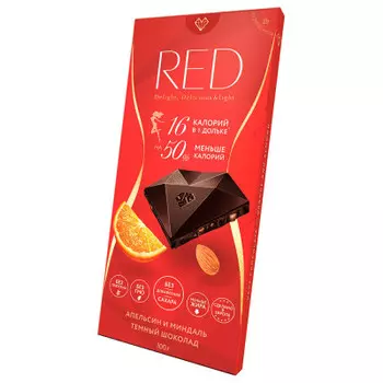 Шоколад рэд 100 г темный апельсин и миндаль