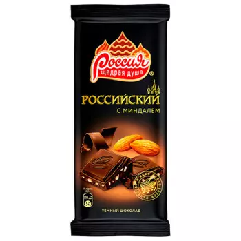 Шоколад Российский 90 г темный с миндалем Nestle