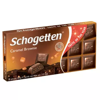Шоколад шогеттен 100 г молочный с начинкой шоколадный крем брауни с кусочками карамели