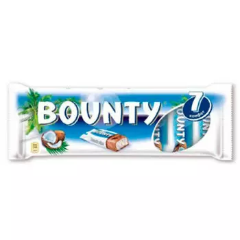 Шоколадные батончики Bounty 192.5 г 7 шт*27.5 г мультипак Mars