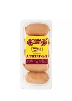 Шпикачки аппетитные б/о мгс 400 г изделие колбасное вареное кат.в папа может