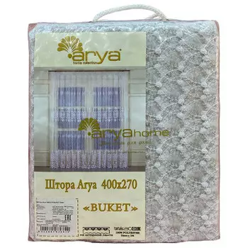 Штора aрия 400 х270 букет белый
