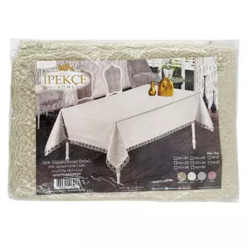 Скатерть 160*220 см полиэстер гипюр бежевый