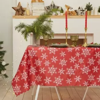 Скатерть доляна снежинки 110*145 см