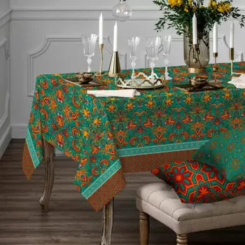 Скатерть рогожка 145*145см сокровища персии 526295