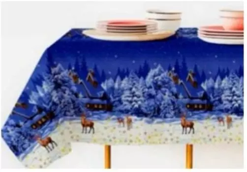 Скатерть рогожка 145 х145 см венге морозная сказка 29040-1