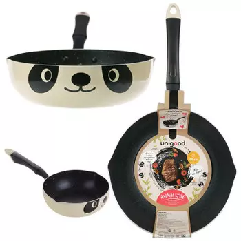 Сковорода 24 см Unigood кремовая/черная aq-04