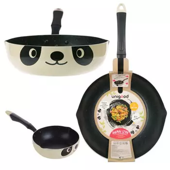 Сковорода 26 см Unigood кремовая/черная aq-05