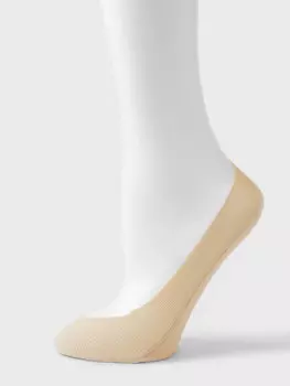 Следки женские ойман капроновые с силиконом 1 пара бежевый 8014
