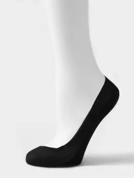 Следки женские ойман капроновые с силиконом 1 пара черный 8016