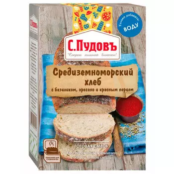 Смесь мучная с.пудовъ 500 г средиземноморский хлеб