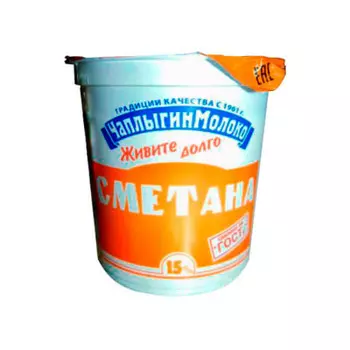 Сметана 200г 15% Чаплыгинмолоко