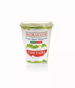 Сметана 300 г 15% стакан эковакино