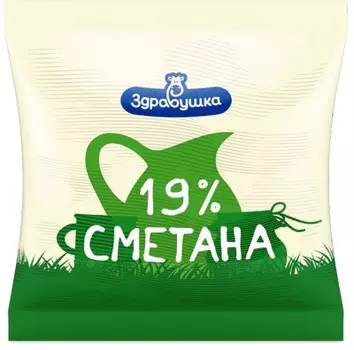 Сметана 400 г 19% здравушка милк