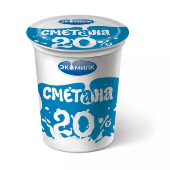 Сметана 400г 20% стакан экомилк