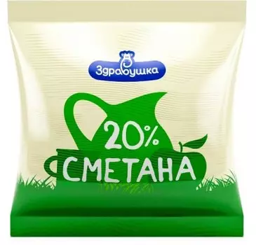 Сметана 400 г 20% здравушка милк