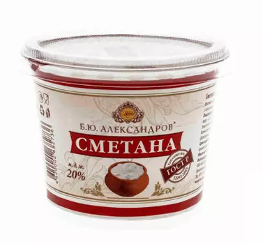 Сметана б.ю. александров 230г 20% стакан