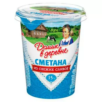 Сметана Домик в деревне 330г 15%