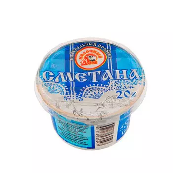 Сметана молочный дом 200г 20% стакан