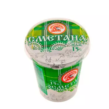 Сметана молочный дом 400г 15% стакан