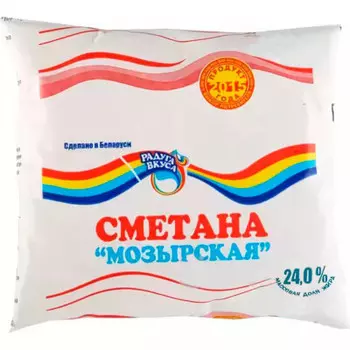 Сметана Мозырская 400г 24%