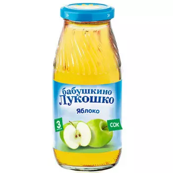 Сок бабушкино лукошко 200мл яблоко с 3 месяцев стекло