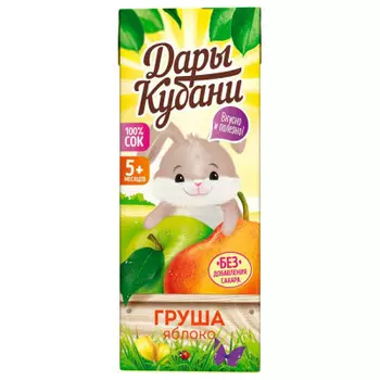 Сок дары кубани 200 мл вишня яблоко с 5 месяцев