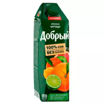 Сок добрый 1 л яблоко цитрус тетра-пак