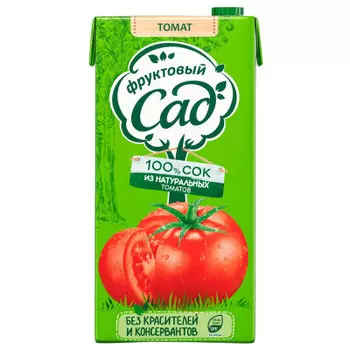 Сок фруктовый сад 1.93 л томатный с сахаром и солью