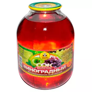 Сок капитан припасов 3л яблочно-виноградный