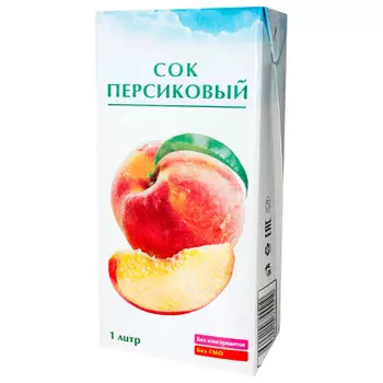 Сок персиковый 100% 1л тетра пак
