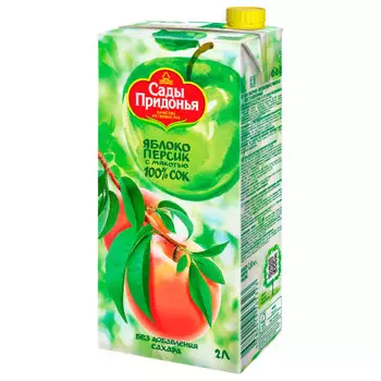 Сок сады придонья 2 л яблоко персик тетра-пак