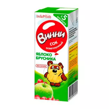 Сок Винни яблоко брусника с 5 месяцев 200мл