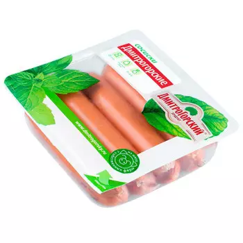 Сосиски Дмитрогорские ц/о 250г газ.среда дмитрогорский продукт