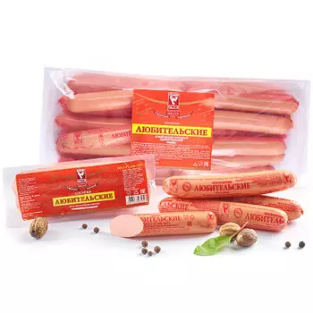 Сосиски любительские 300г изделие колбасное вареное мясное губкин