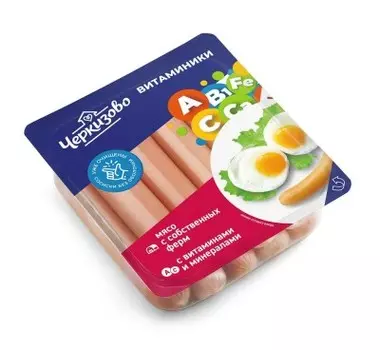 Сосиски мини витаминики 336 г колбасное изделие черкизово